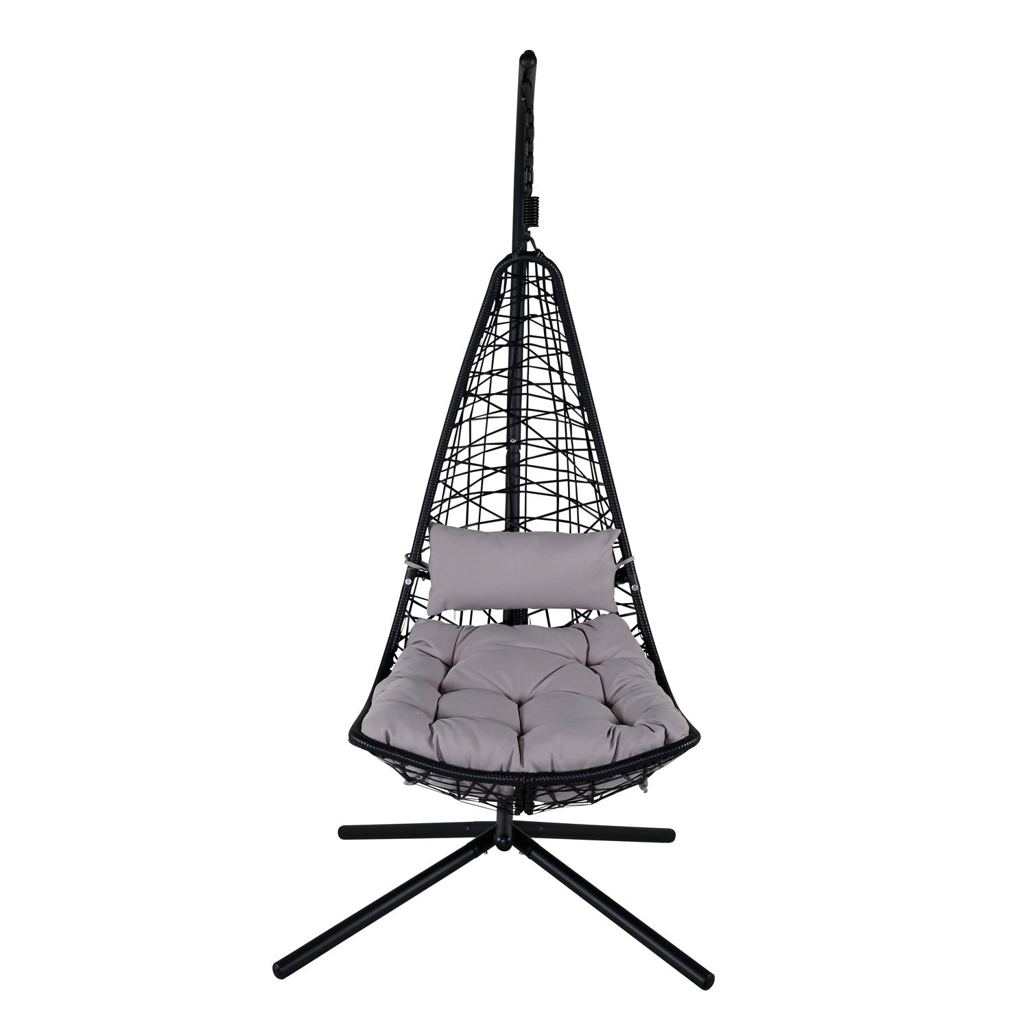 Produktbillede af VENTURE DESIGN Edinburgh hængestol m. hynde grå polyester sort polyrattan og aluminium i premium kvalitet