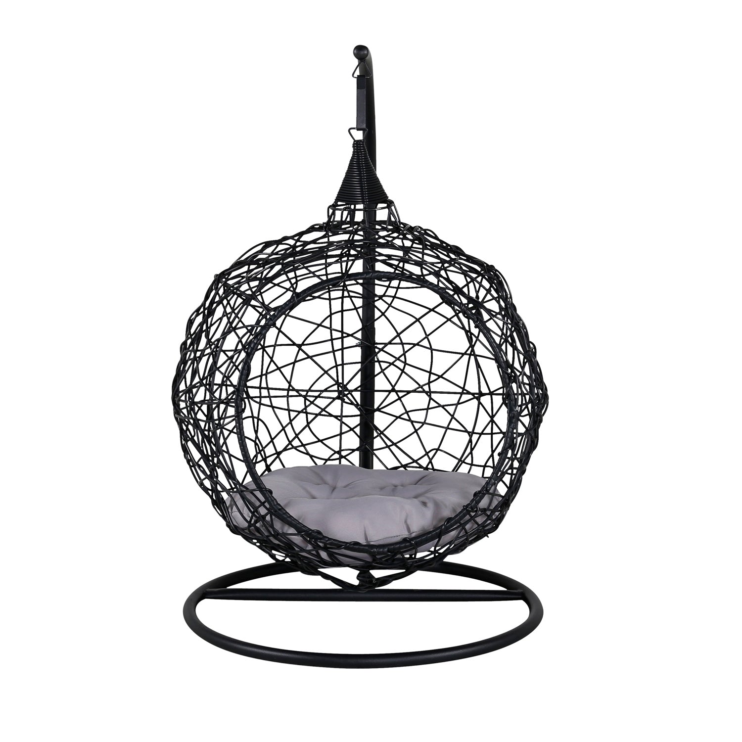 Produktbillede af VENTURE DESIGN Lexi hængestol mini grå polyester sort polyrattan og aluminium i premium kvalitet