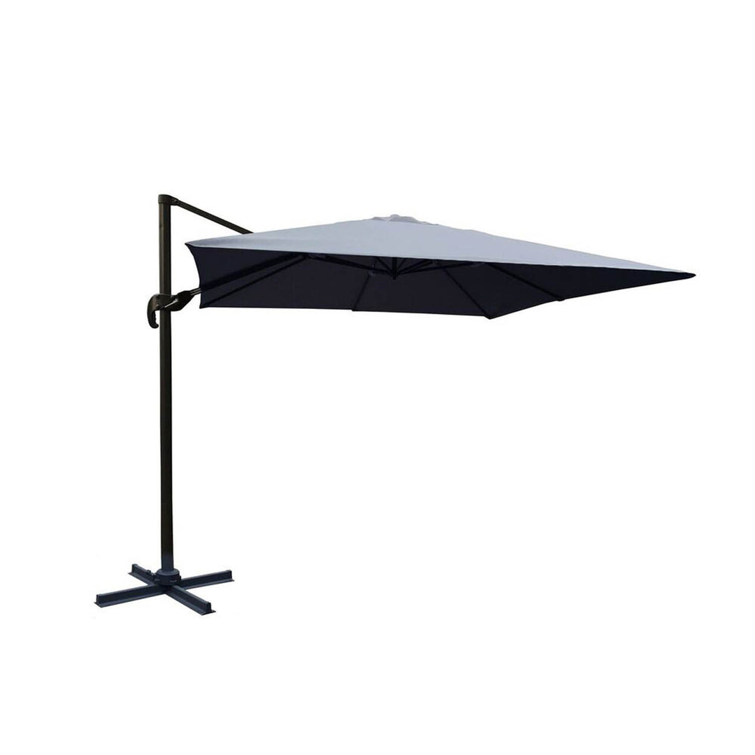 VENTURE DESIGN Leeds parasol med tilt 3x3m grå sort aluminium og stål