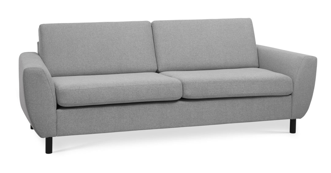Wendy 2,5 pers. sofa grå polyester stof og sort træ
