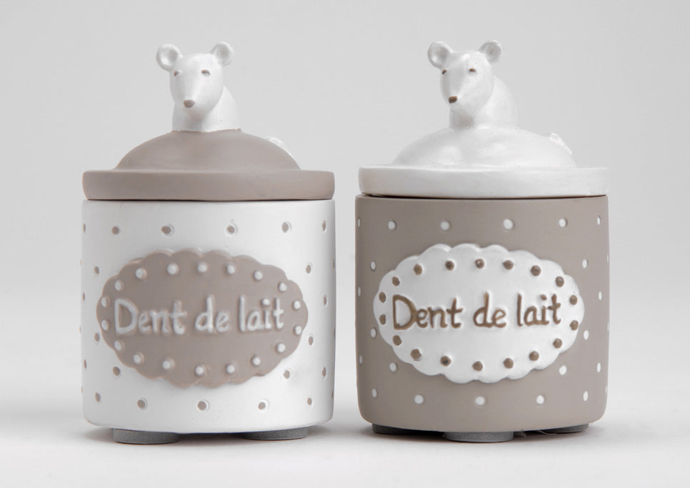 Produktbillede af Tandæske Lille krukke-Hvid på tilbud i høj kvalitet