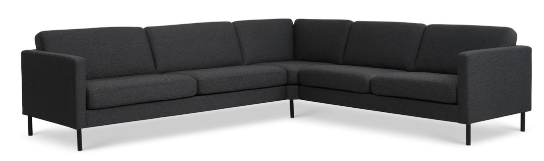 Produktbillede af Ask sæt 57 hjørnesofa antracitgrå polyester stof og sort metal i premium kvalitet