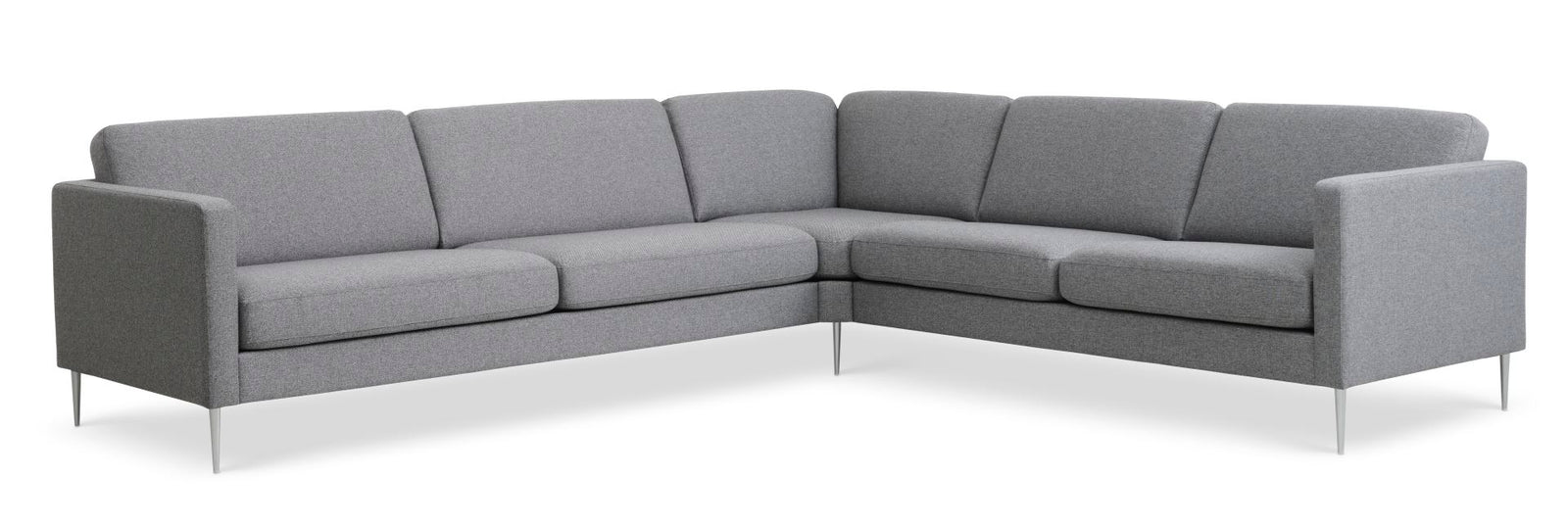 Produktbillede af Ask sæt 57 hjørnesofa lys granitgrå polyester stof og børstet aluminium i premium kvalitet