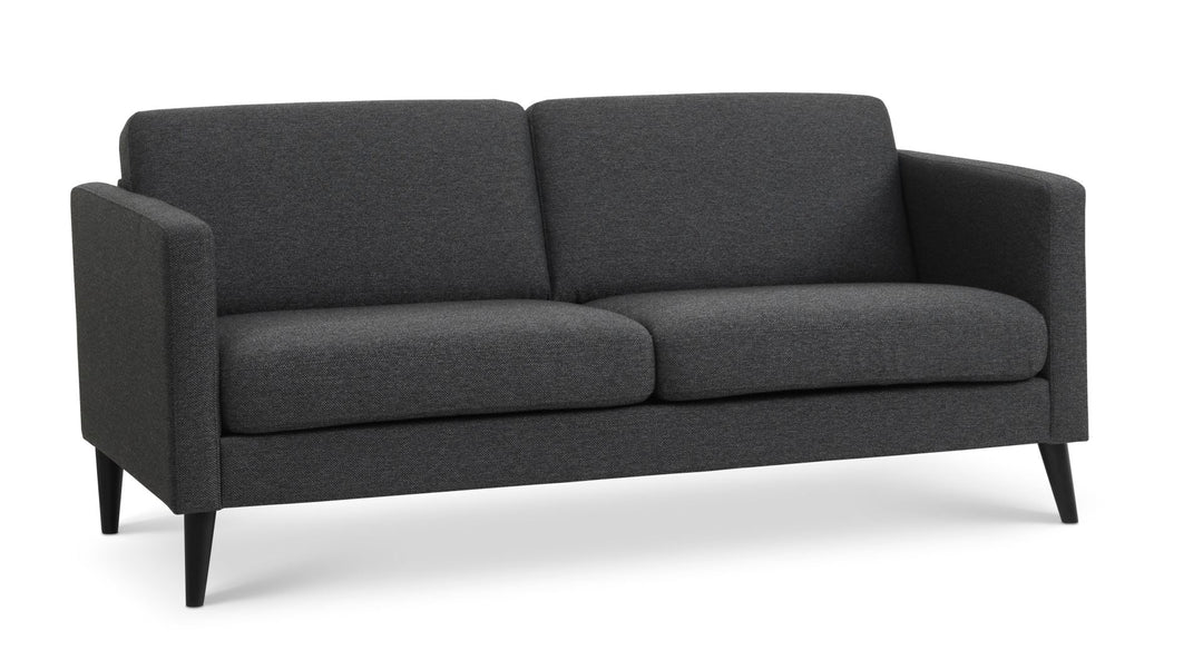 Ask 2,5 pers. sofa antracitgrå polyester stof og sort træ