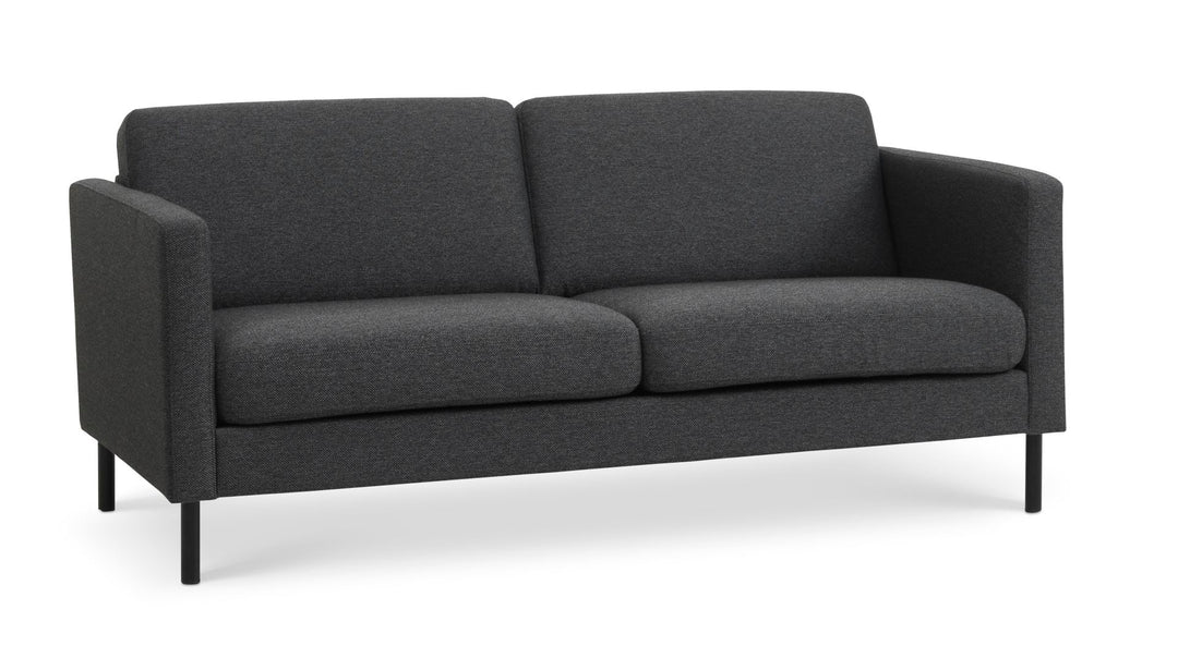Ask 2,5 pers. sofa antracitgrå polyester stof og sort metal