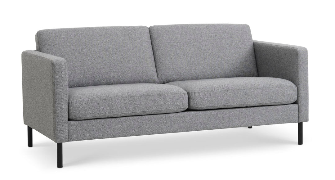 Ask 2,5 pers. sofa lys granitgrå polyester stof og sort metal