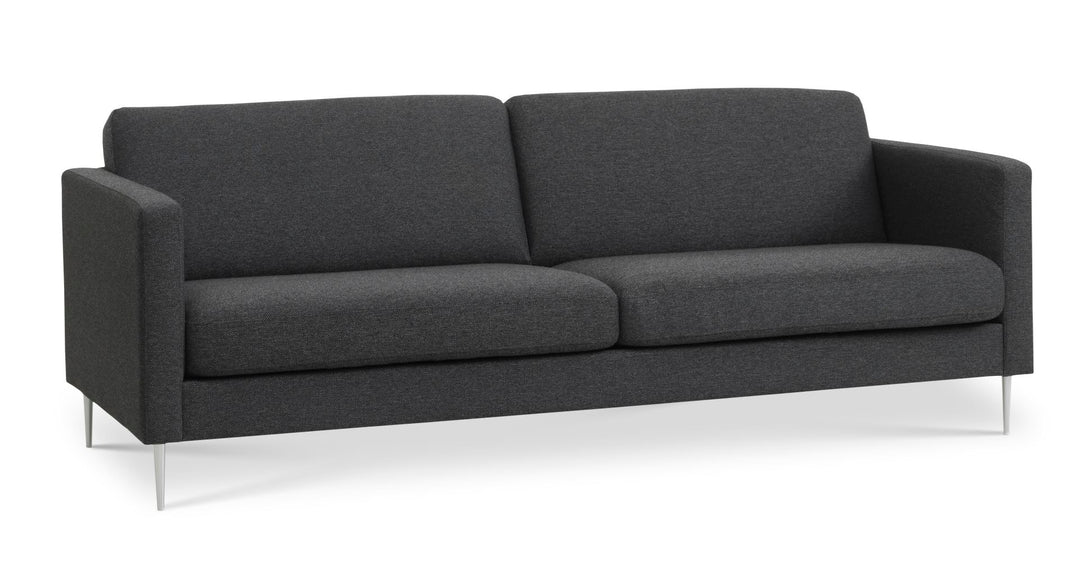 Produktbillede af Ask 3 pers. sofa antracitgrå polyester stof og børstet aluminium i premium kvalitet