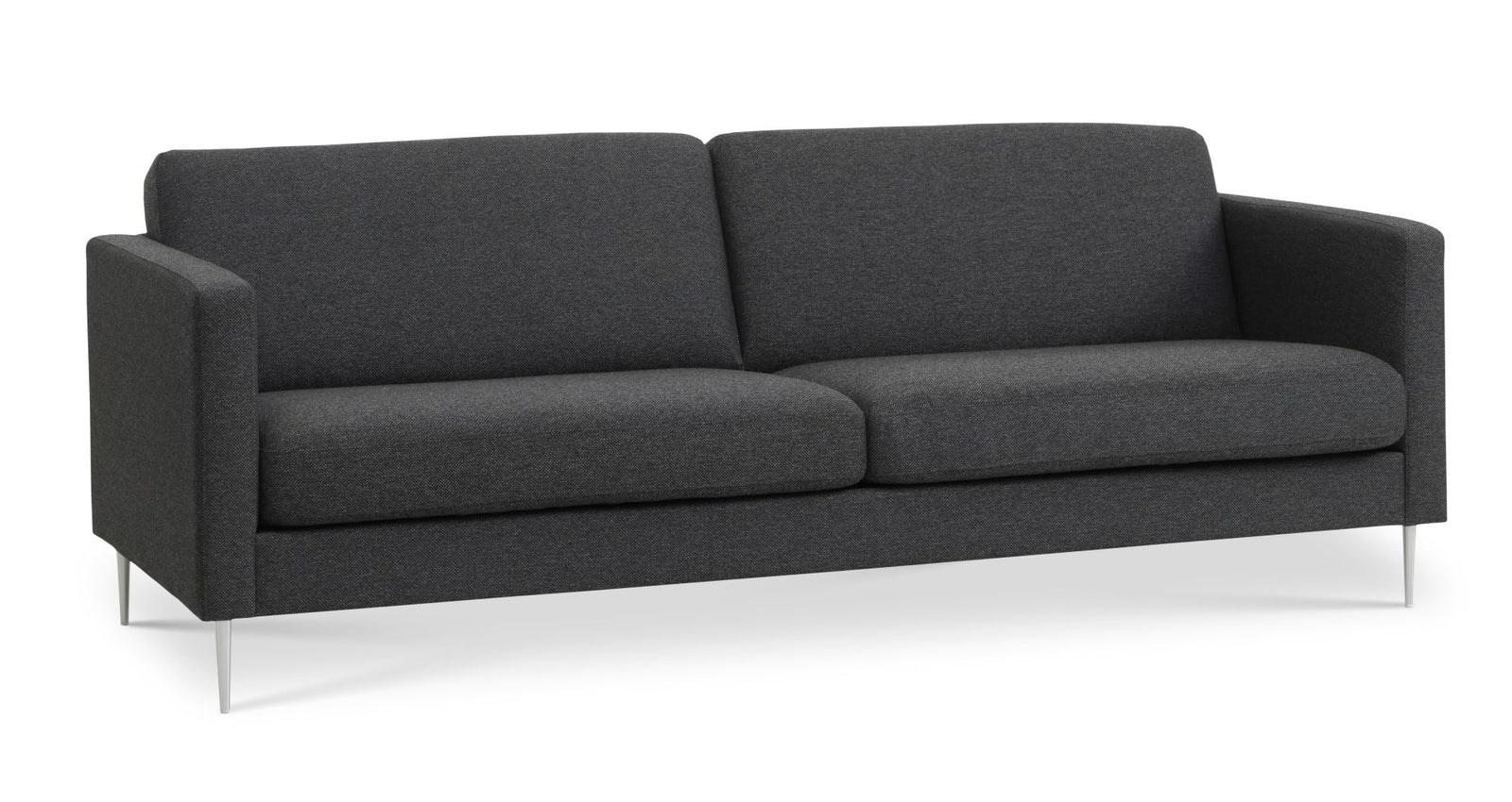 Produktbillede af Ask 3 pers. sofa antracitgrå polyester stof og børstet aluminium i premium kvalitet