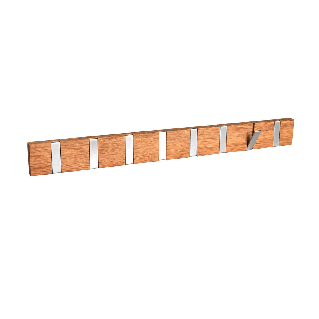 ROWICO rektangulær Confetti knagerække m. 8 foldekroge natur eg og metal 70cm