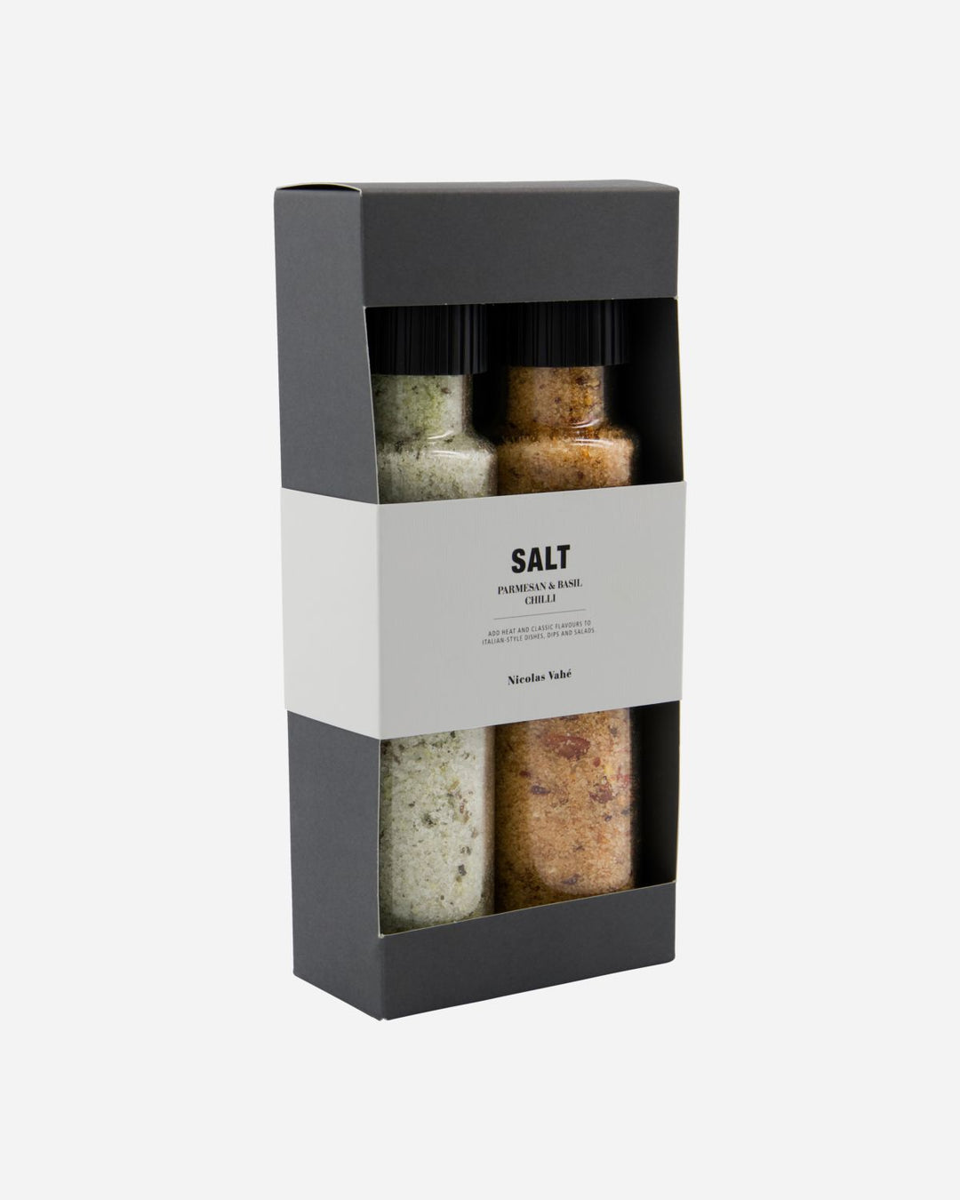 Produktbillede af Nicolas Vahé Gaveæske Parmesan & Basil salt & Chilli salt i premium kvalitet