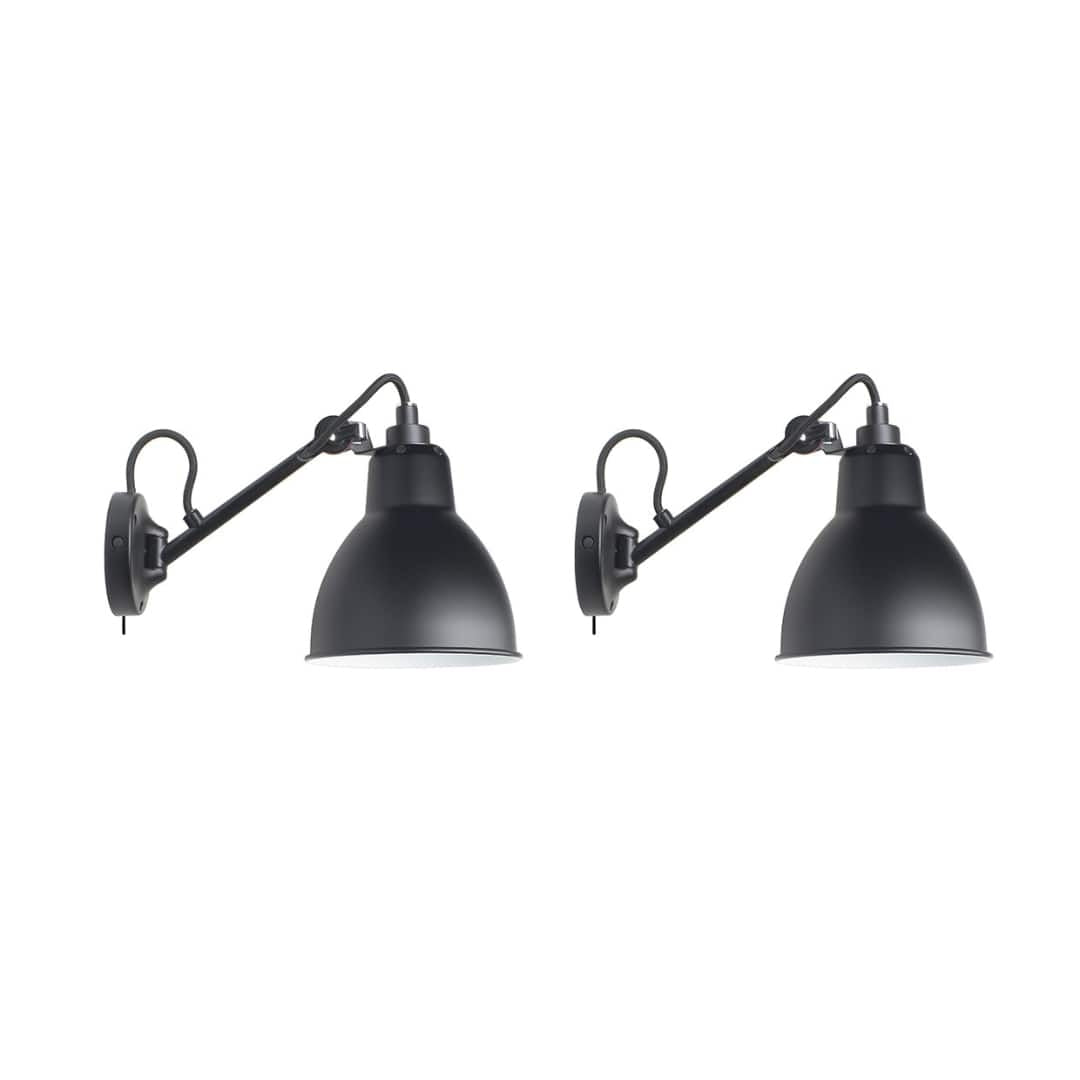 Produktbillede af 104 Væglampe Sort m/ afbryder 2 pak Lampe Gras i premium kvalitet