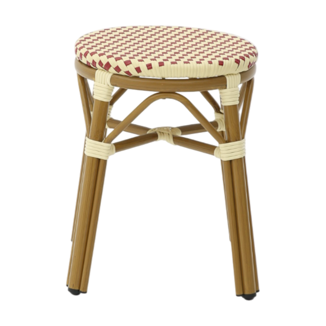 Produktbillede af Paris Taburet Flet Rød-beige på tilbud