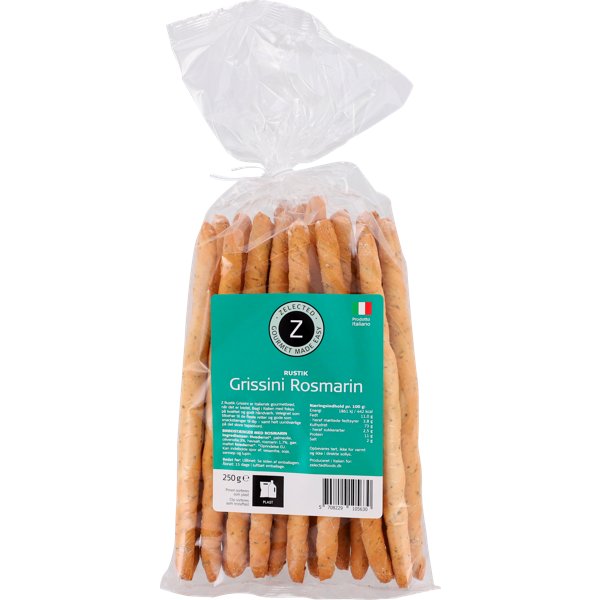 Produktbillede af Rustik Grissini Rosmarin 250g Zelected på tilbud i premium kvalitet
