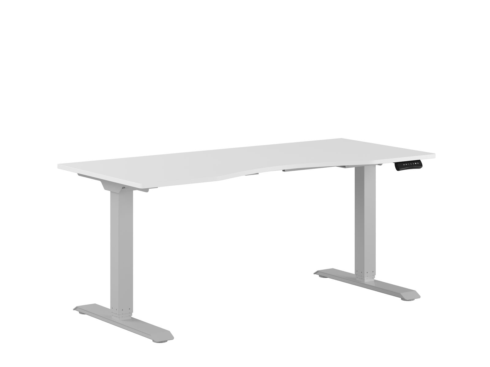 Produktbillede af Premium Hæve/Sænkebord m/2 motorer og maveudtag 160x80cm Hvid-grå på tilbud