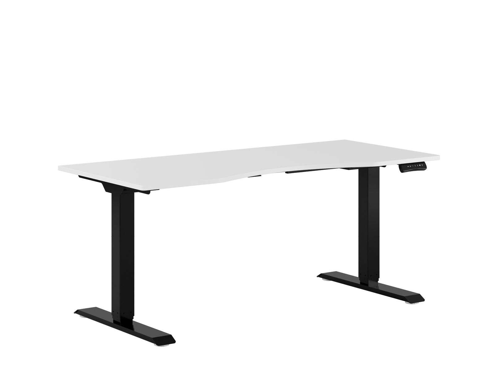 Produktbillede af Premium Hæve/Sænkebord m/2 motorer og maveudtag 160x80cm Hvid-sort på tilbud