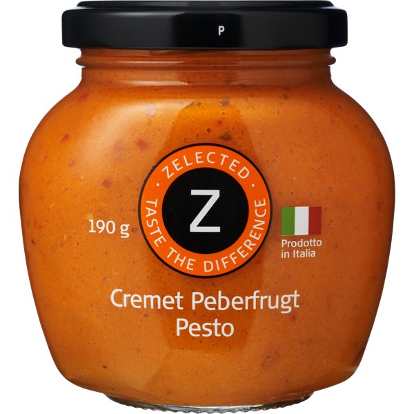 Produktbillede af Cremet Peberfrugt Pesto 190g Zelected på tilbud i premium kvalitet