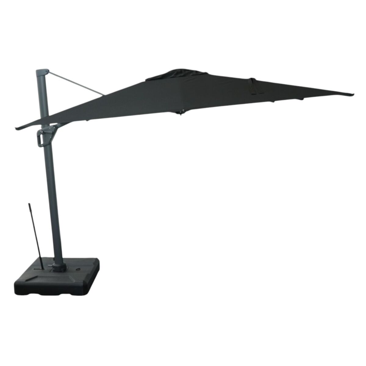 Produktbillede af Corner Parasol v.2 3x3m 280gr/m2 Polyester dug NY Sort på tilbud