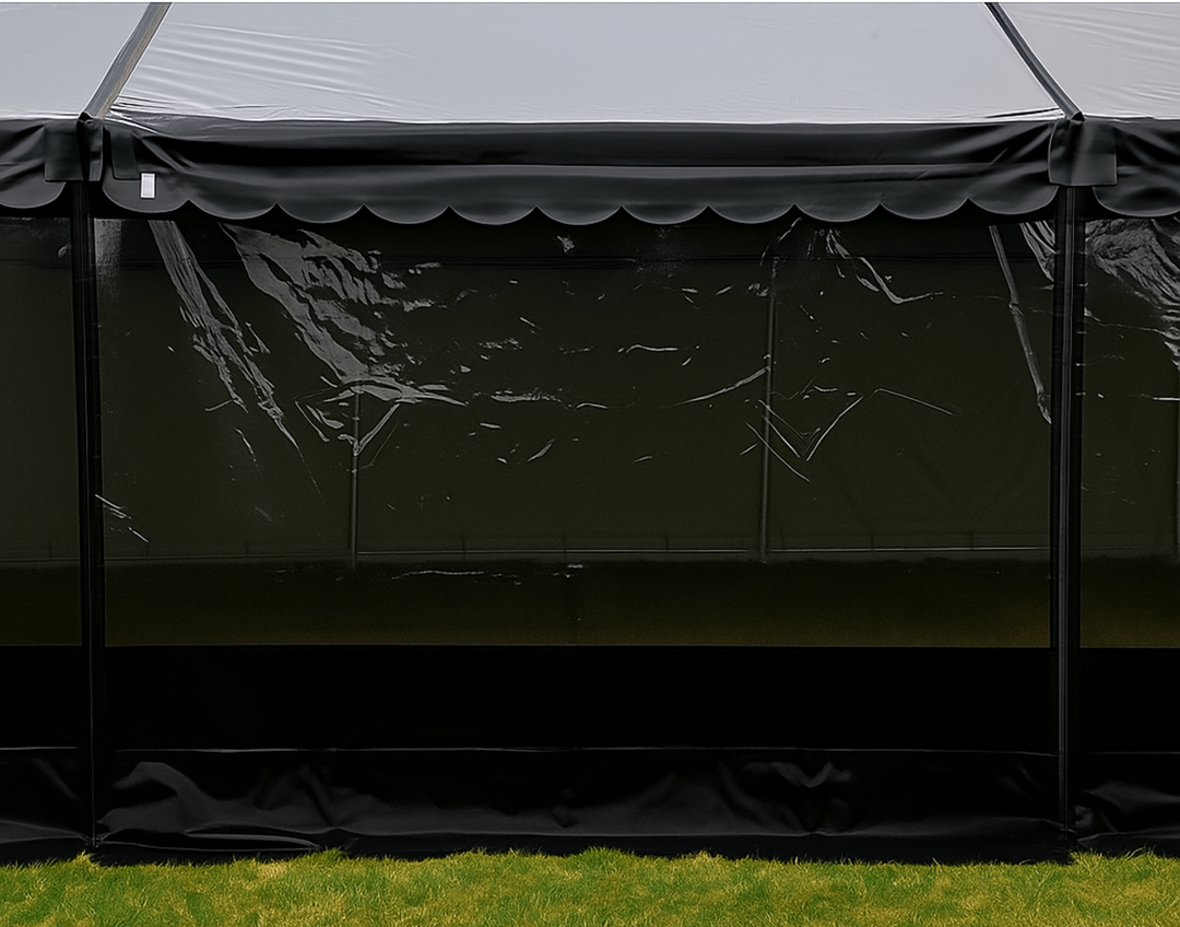 Produktbillede af Side 2,2m lyn panorama sort PVC på tilbud
