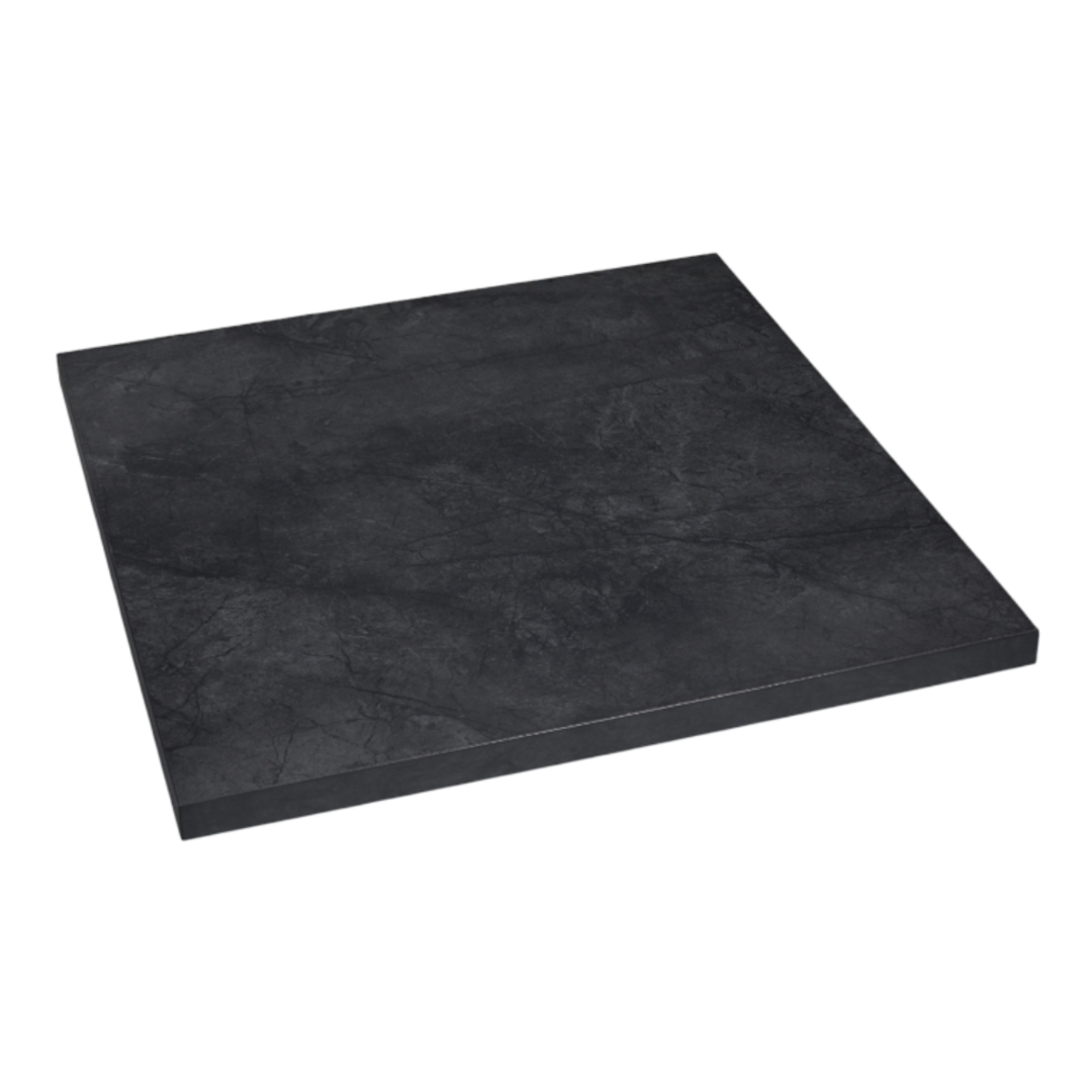 Produktbillede af Sort Marmorlook bordplade firkantet Exteriolit 60x60cm på tilbud