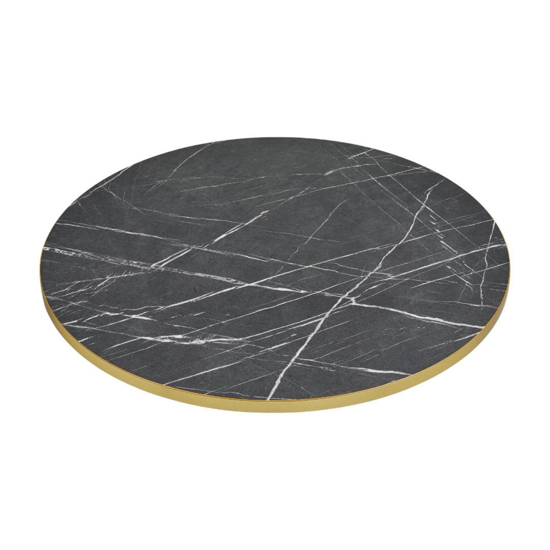 Produktbillede af Black Pietro Grigio bordplade rund Lamidur ø70 cm på tilbud