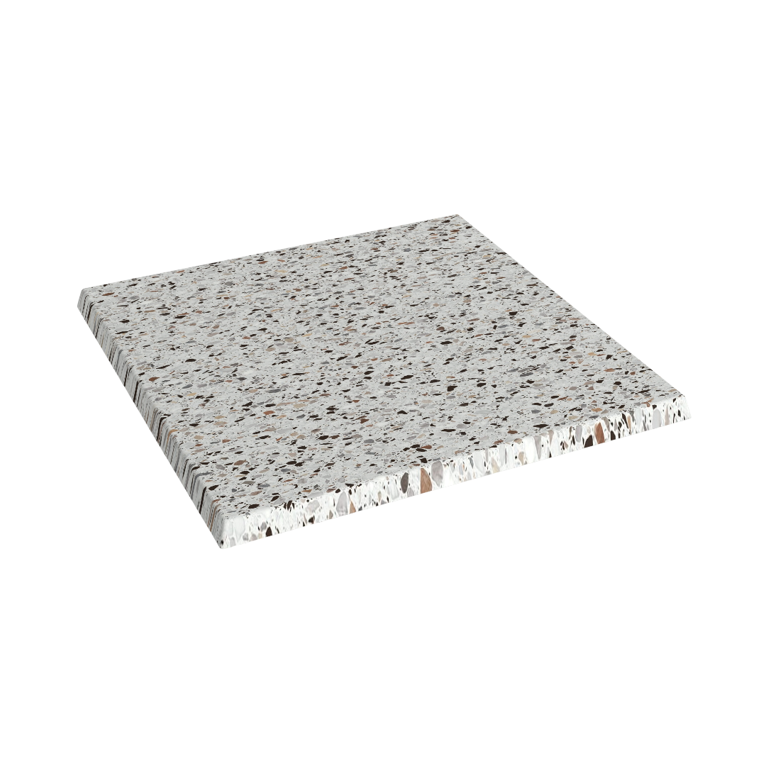 Produktbillede af Terrazzolook bordplade firkantet 70x70 cm på tilbud