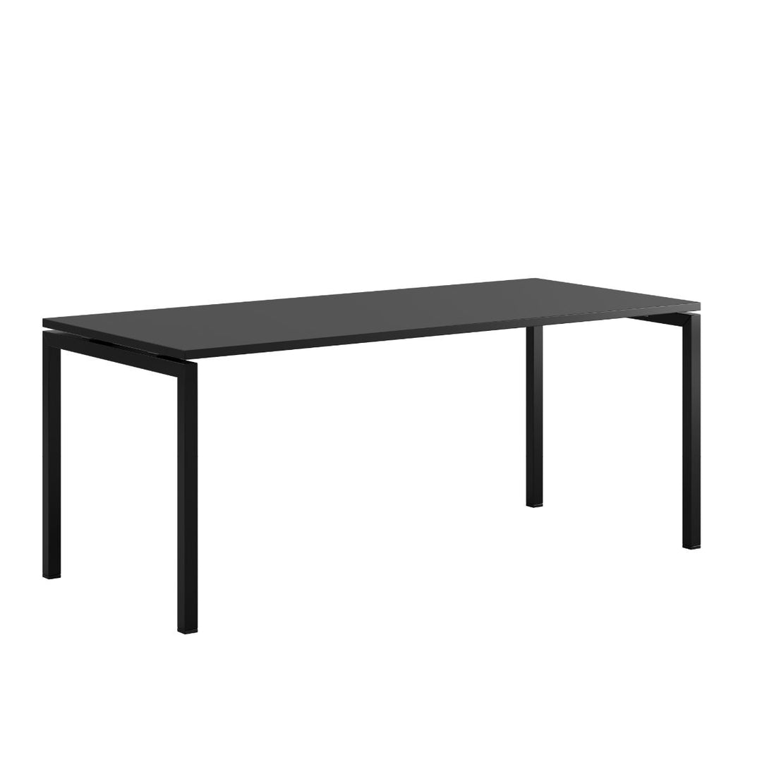 Produktbillede af Luna U Bord 180x80cm Sort sort på tilbud