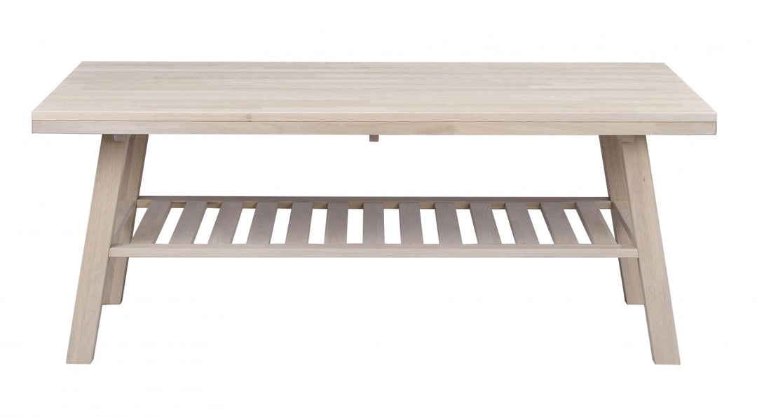 ROWICO Brooklyn sofabord hvidpigmeneteret eg m. 1 hylde 130x75