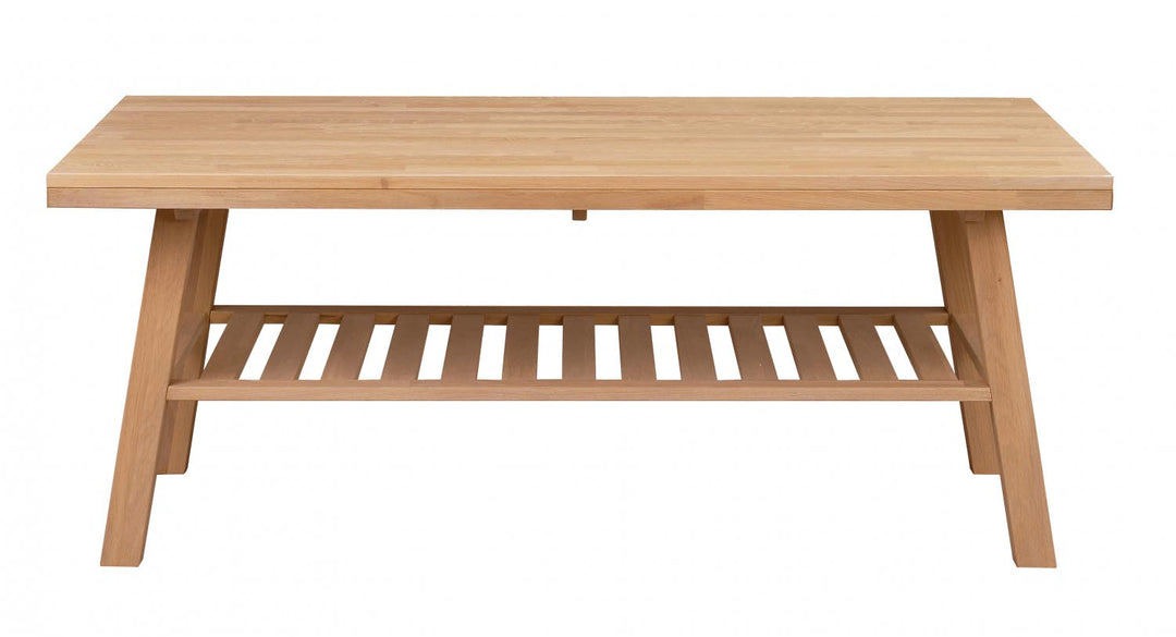 ROWICO Brooklyn sofabord børstet eg m. 1 hylde 130x75
