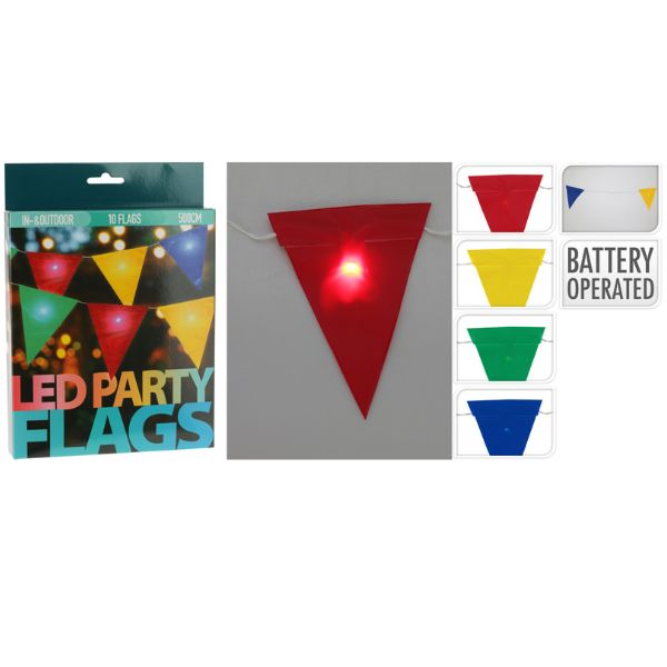 Produktbillede af Flag Med Lys Og 16 Klemmer på tilbud i premium kvalitet