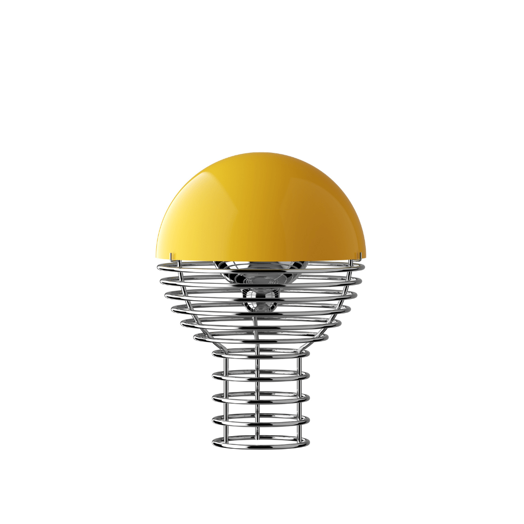 Produktbillede af Wire Portable Bordlampe Gul Verpan i premium kvalitet