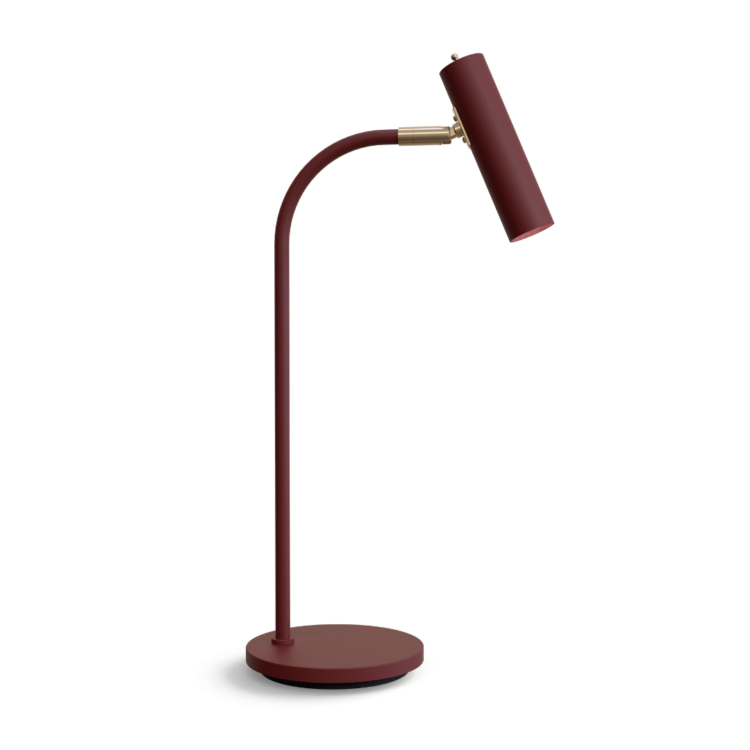 Produktbillede af Slender Bordlampe Mørkerød/Messing Belid i premium kvalitet
