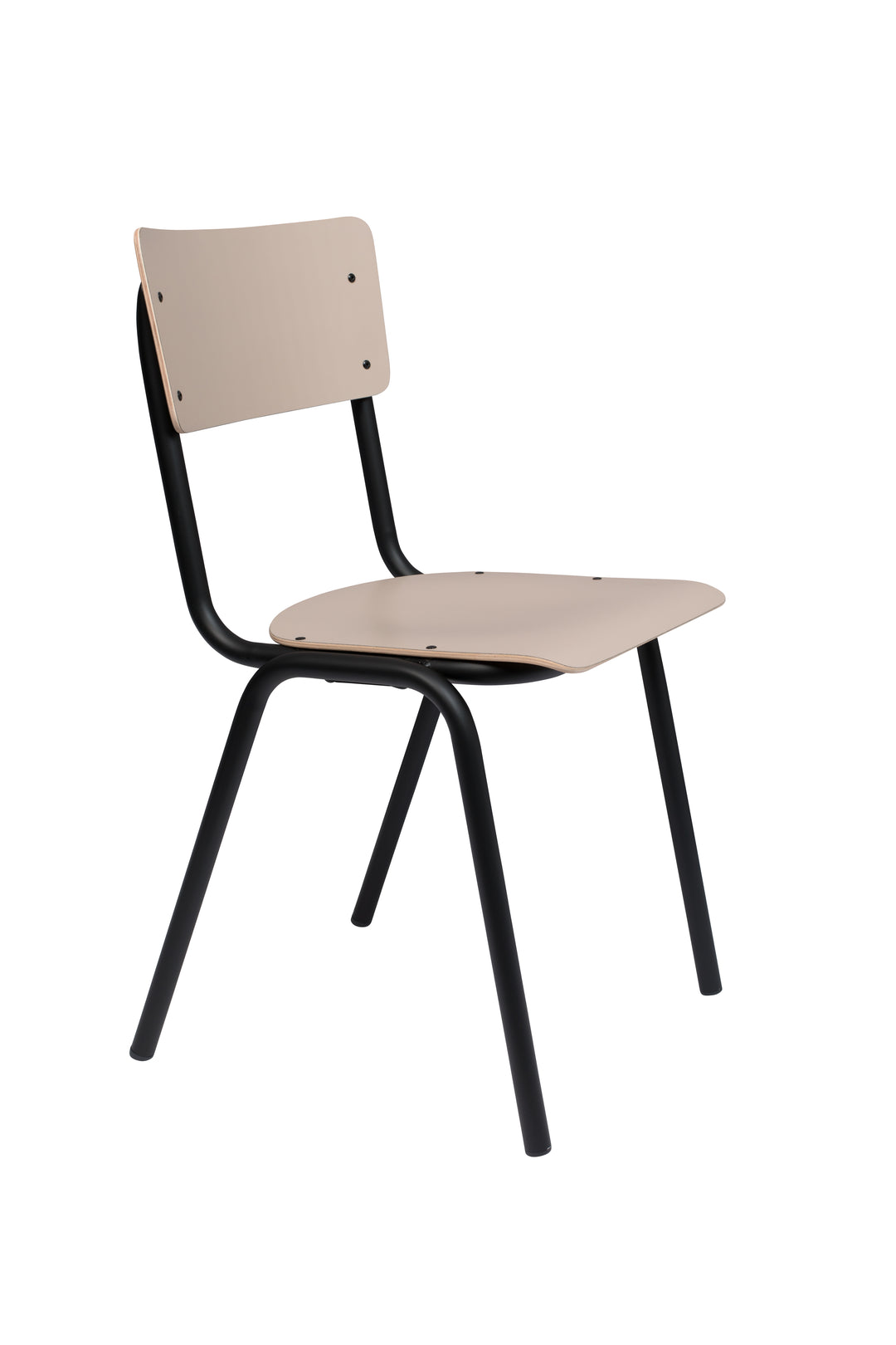 Produktbillede af ZUIVER Back To School spisebordsstol stabelbar mat beige HPL og sort stål i premium kvalitet