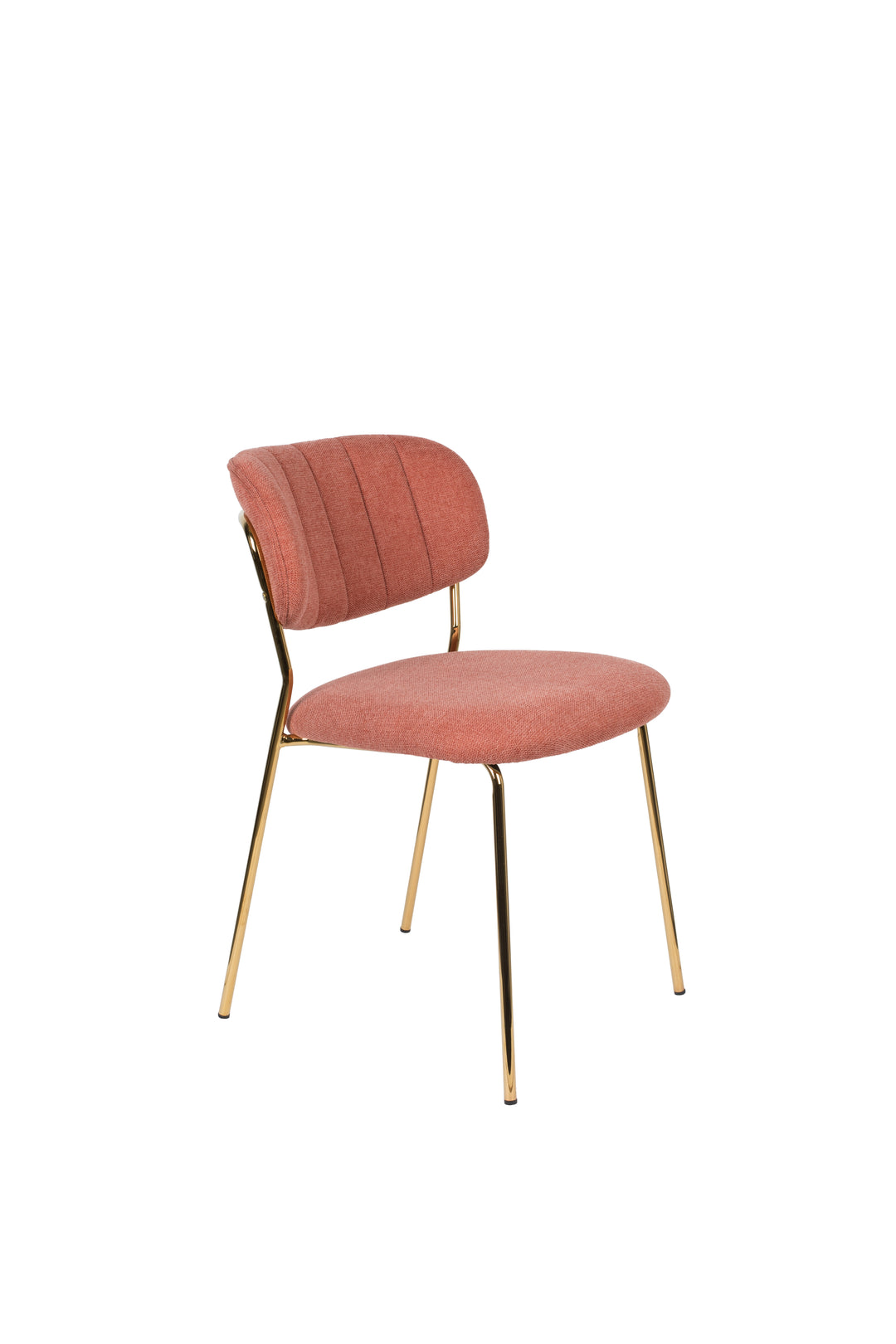 WHITE LABEL LIVING Jolien spisebordsstol lyserød polyester/nylon og guld stål