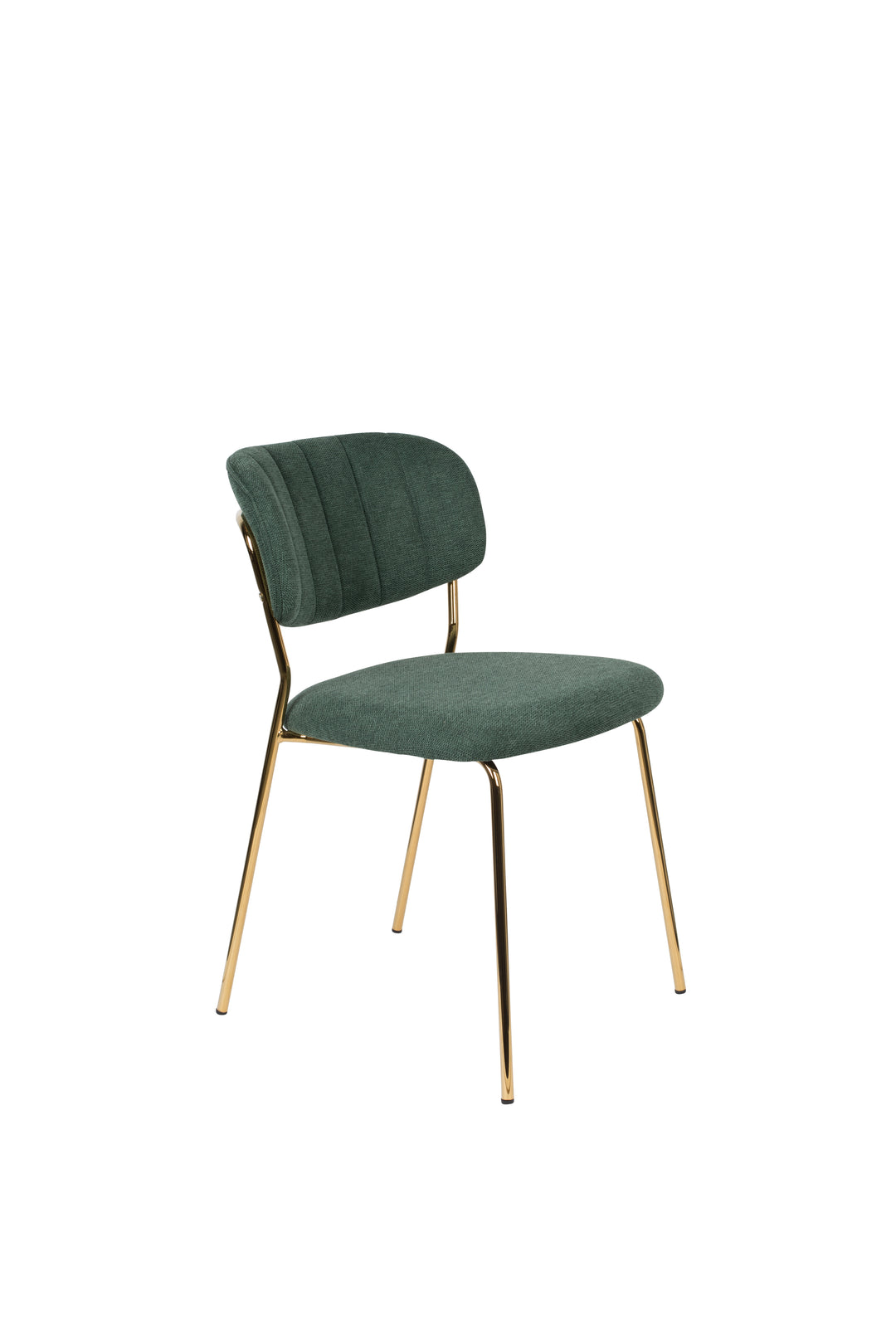 WHITE LABEL LIVING Jolien spisebordsstol mørkegrøn polyester/nylon og guld stål