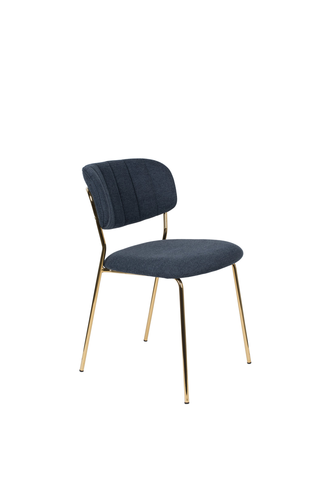 WHITE LABEL LIVING Jolien spisebordsstol mørkeblå polyester/nylon og guld stål