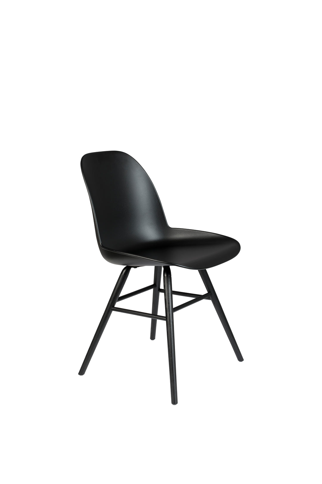 Produktbillede af ZUIVER Albert Kuip spisebordsstol sort plastik og sort asketræ i premium kvalitet