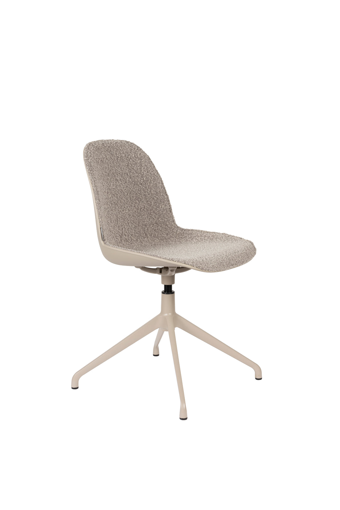 ZUIVER Albert Kuip spisebordsstol m. drejefunktion taupe polyester og taupe aluminium