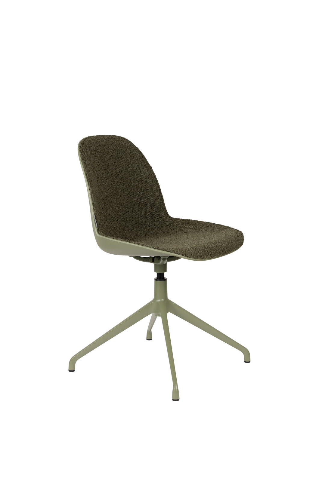 ZUIVER Albert Kuip spisebordsstol m. drejefunktion grøn polyester og grøn aluminium