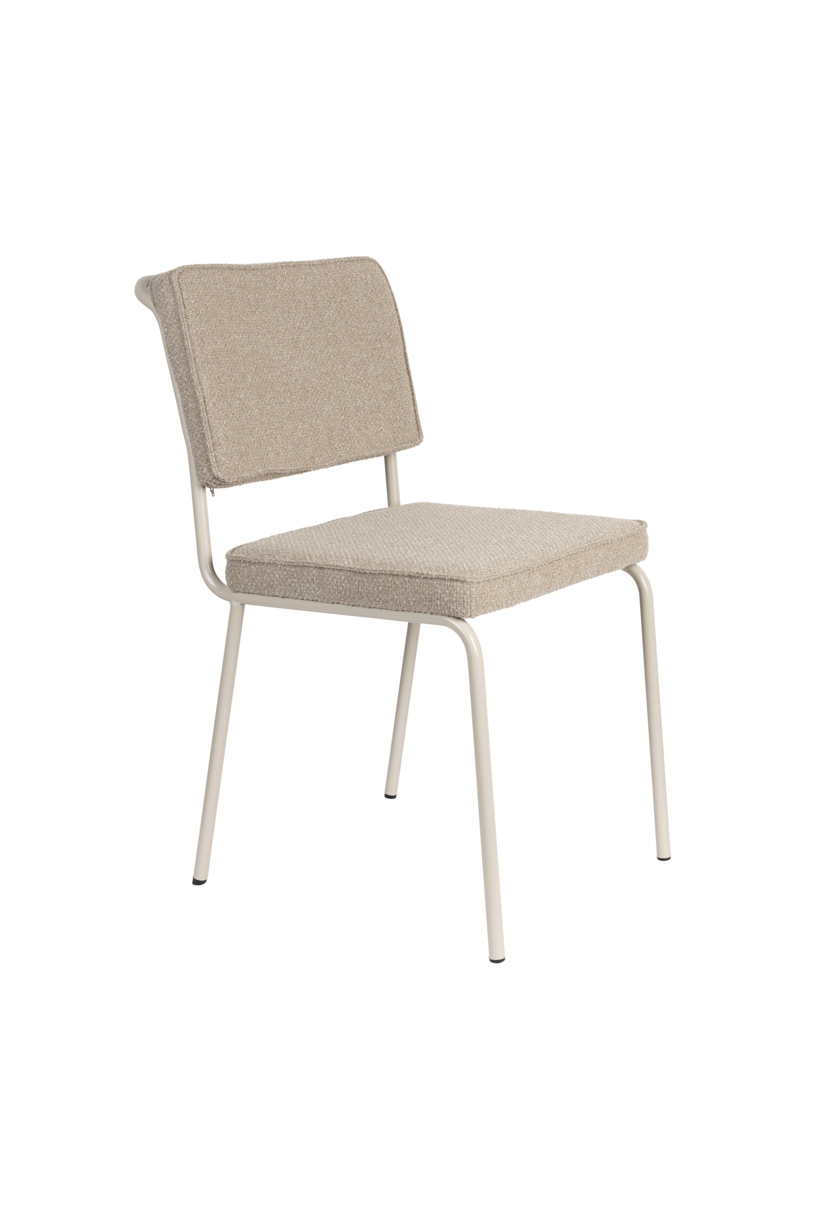 Produktbillede af ZUIVER Buddy spisebordsstol beige bouclé stof og beige metal i premium kvalitet