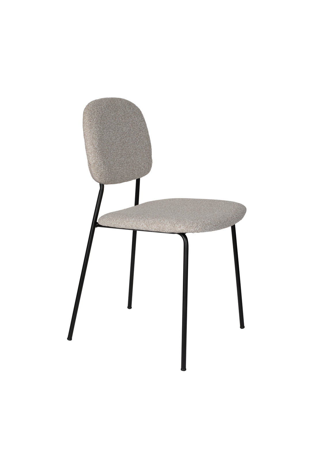 WHITE LABEL LIVING Roos spisebordsstol lys beige/grå polyester og sort stål