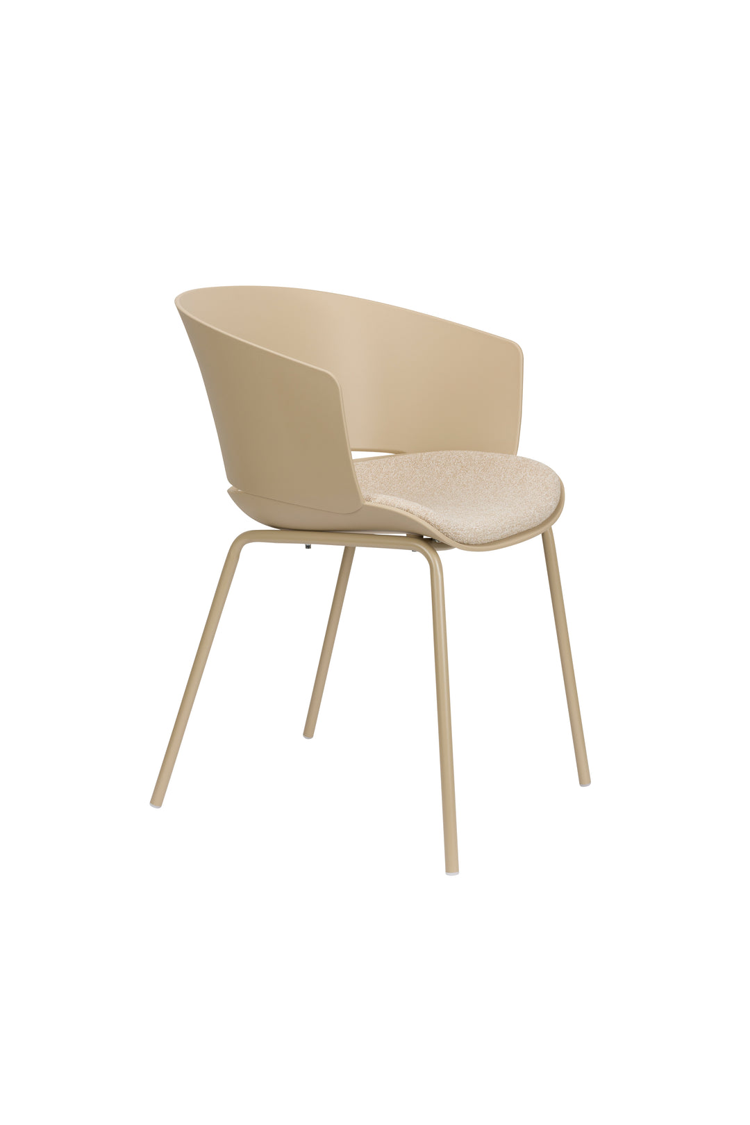 WHITE LABEL LIVING Jessica spisebordsstol m. armlæn beige polypropylen/polyester/metal