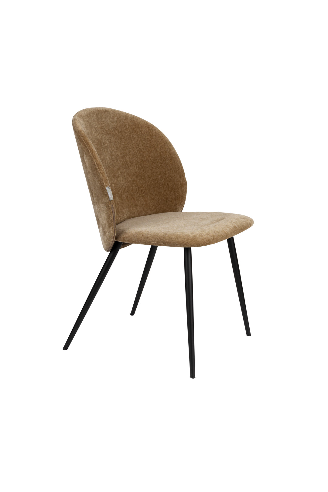 ZUIVER Cozy spisebordsstol sennep polyester fløjl og sort metal