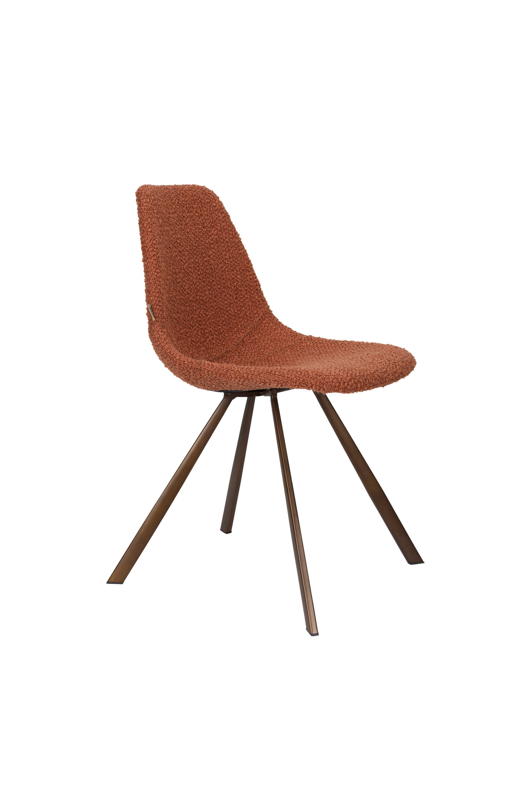 DUTCHBONE Franky spisebordsstol terracotta bouclé stof og metallisk finish metal