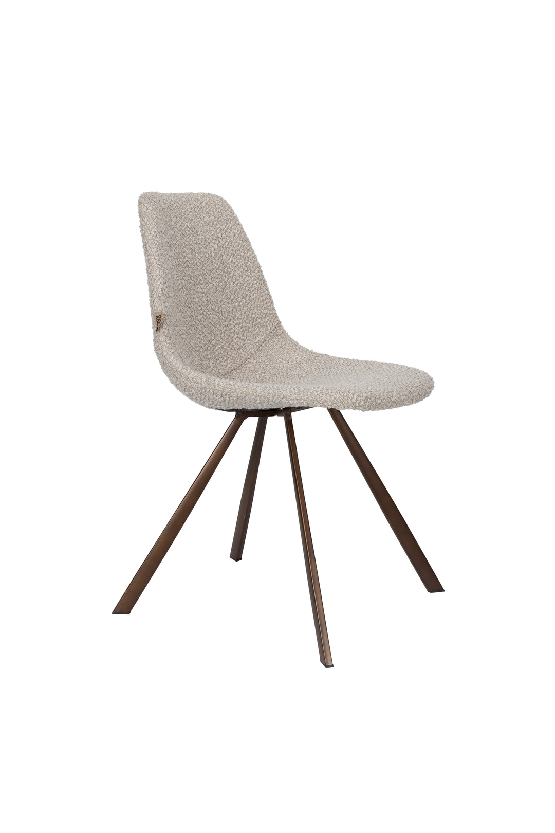 DUTCHBONE Franky spisebordsstol beige bouclé stof og metallisk finish metal