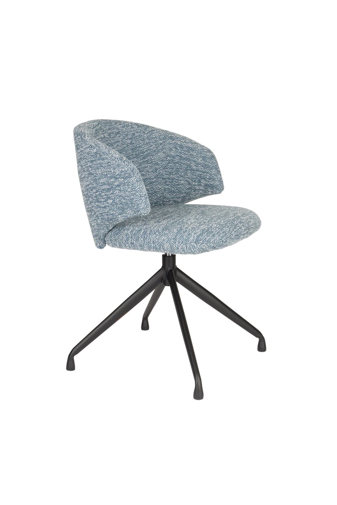 WHITE LABEL LIVING Balado spisebordsstol m. drejefunktion blå polyester og sort jern