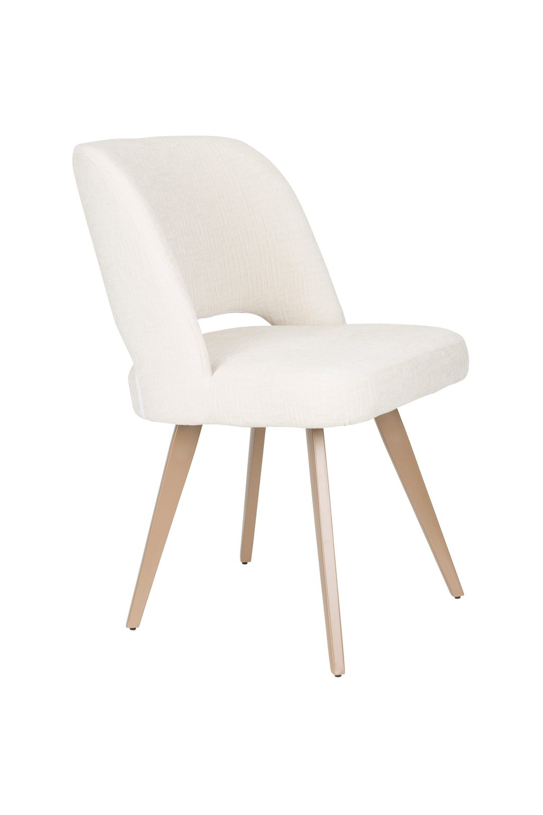 WHITE LABEL LIVING Yves spisebordsstol offwhite polyester og brun jern