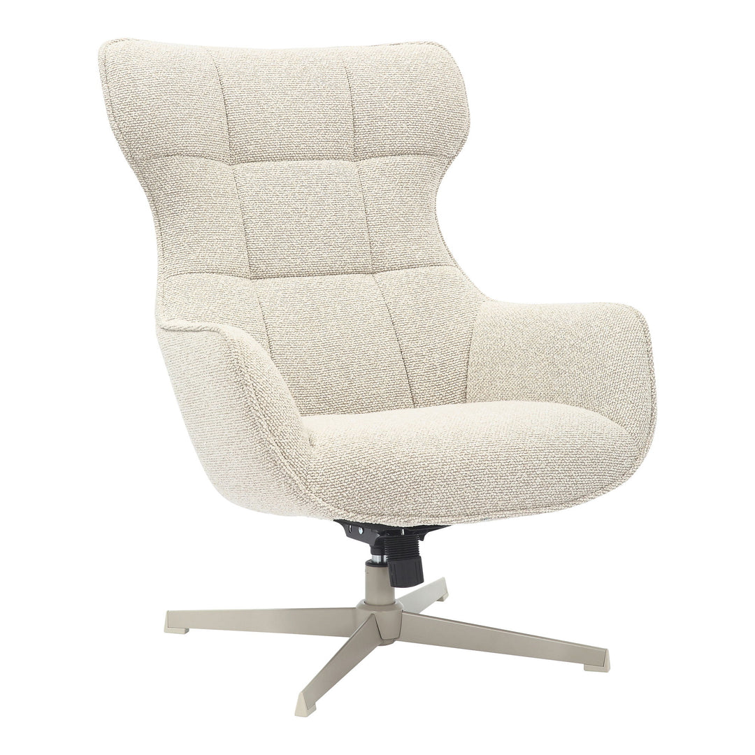 Produktbillede af HOUSE NORDIC Turin loungestol m. drejefunktion og armlæn natur polyester og beige metal i premium kvalitet