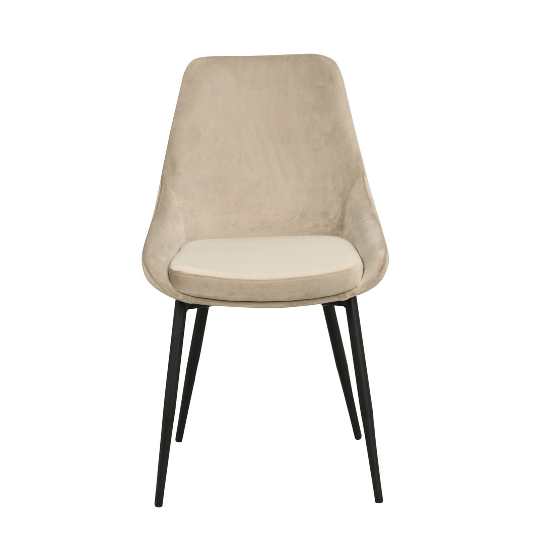 ROWICA Sierra spisebordsstol beige polyester og sort metal