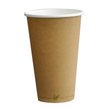 Produktbillede af Kaffebæger 40 Cl Ø90 Mm Bionedbrydelig Brun 50 Stk. på tilbud i premium kvalitet