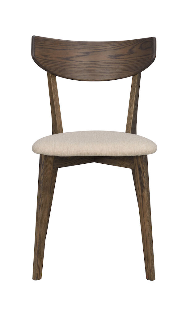 Produktbillede af ROWICO Ami spisebordsstol beige stof og brun eg i premium kvalitet